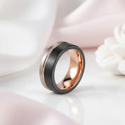 Tungsten Carbide Multi Color Wedding Band-Black Diamonds New York