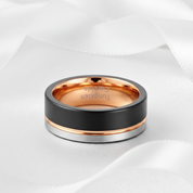 Tungsten Carbide Multi Color Wedding Band-Black Diamonds New York