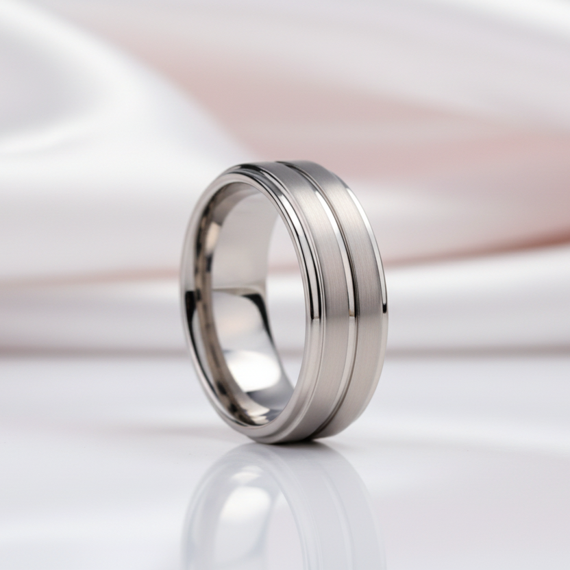 Tungsten Carbide Rings For Men 8mm Wedding Band-Black Diamonds New York