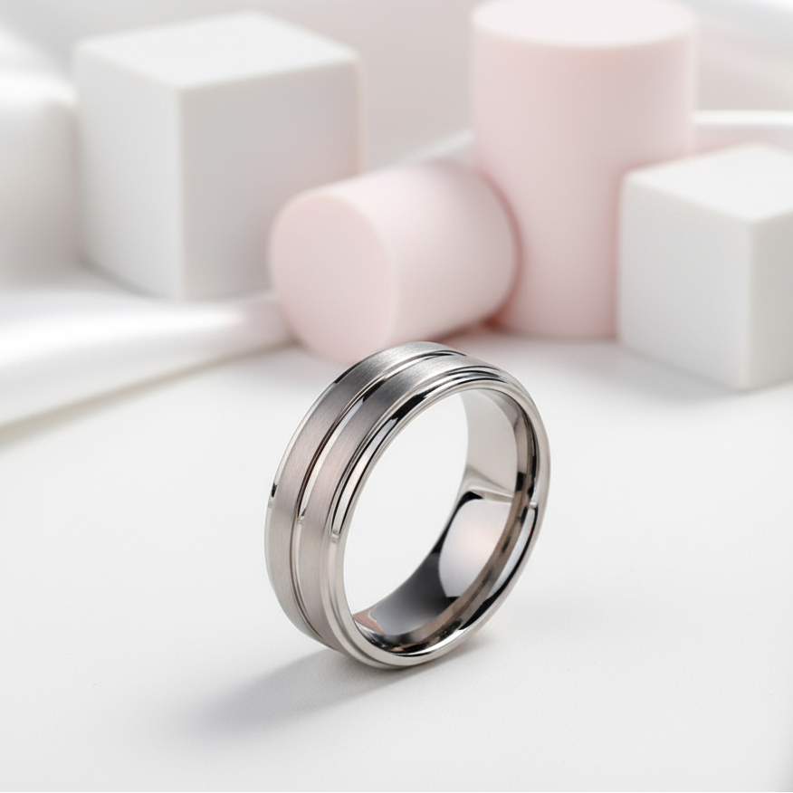 Tungsten Carbide Rings For Men 8mm Wedding Band-Black Diamonds New York