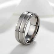 Tungsten Carbide Rings For Men 8mm Wedding Band-Black Diamonds New York