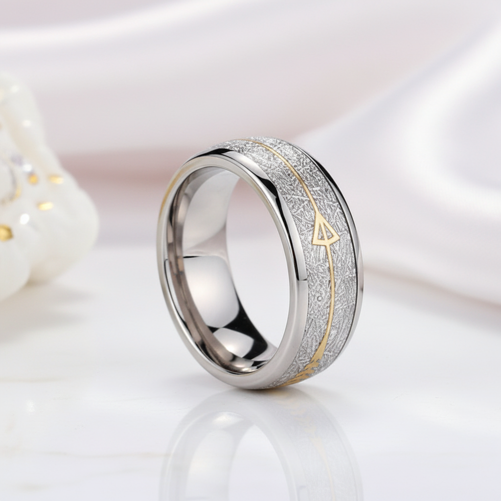 Tungsten Carbide Unique Design Fills 8mm Ring-Black Diamonds New York