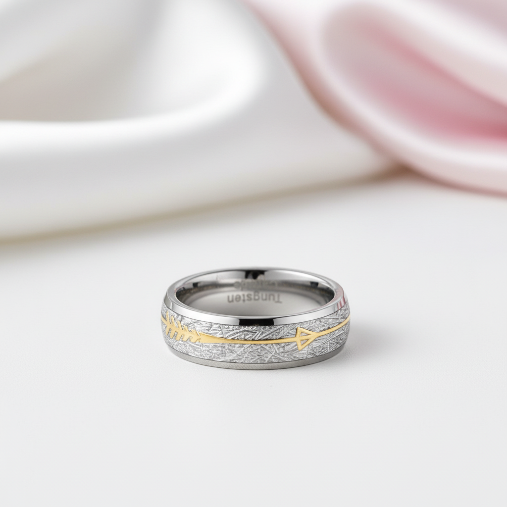 Tungsten Carbide Unique Design Fills 8mm Ring-Black Diamonds New York