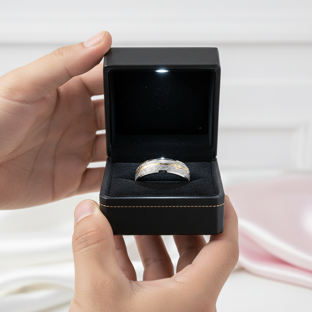 Tungsten Carbide Unique Design Fills 8mm Ring-Black Diamonds New York
