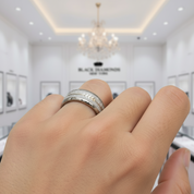Tungsten Carbide Unique Design Fills 8mm Ring-Black Diamonds New York