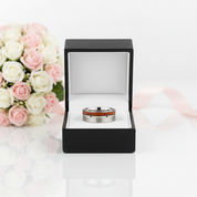 Tungsten Carbide Wood Color Brushed Ring-Black Diamonds New York