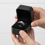 Tungsten Carbide Wood Color Brushed Ring-Black Diamonds New York
