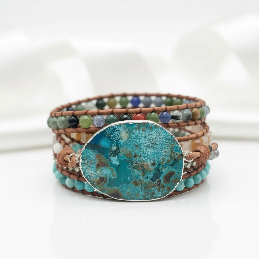 Turquoise & Mixed Stone Boho Bracelet-Black Diamonds New York