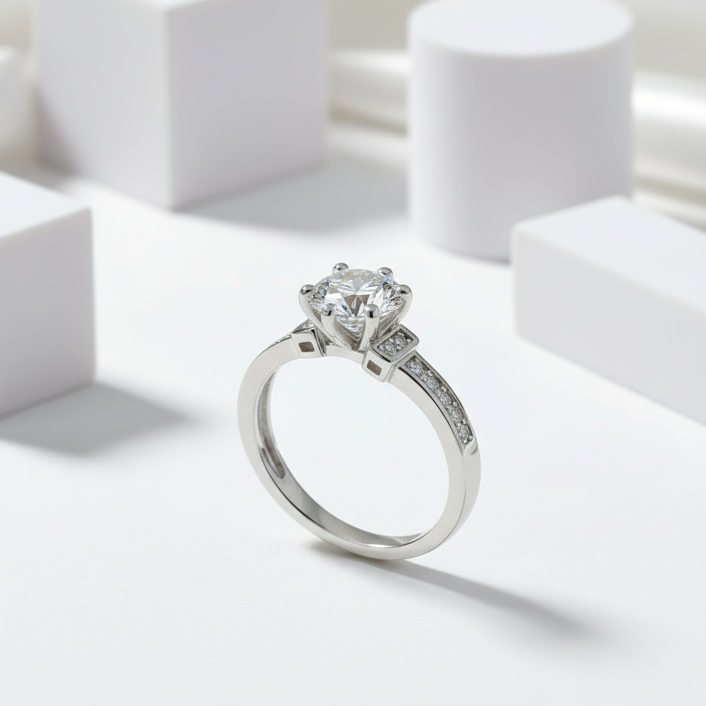 Twinkle Stone 1.0Ct VVS1 Diamond Engagement Ring-Black Diamonds New York