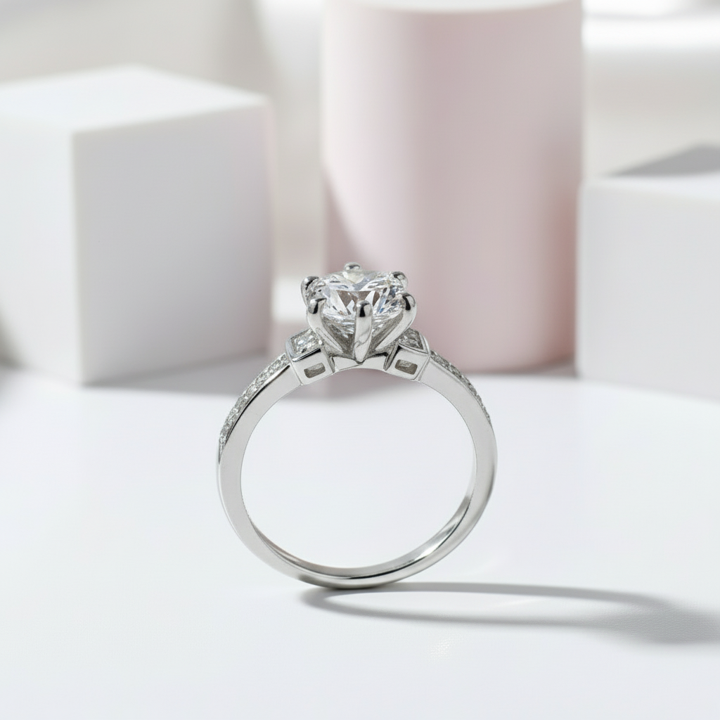 Twinkle Stone 1.0Ct VVS1 Diamond Engagement Ring-Black Diamonds New York