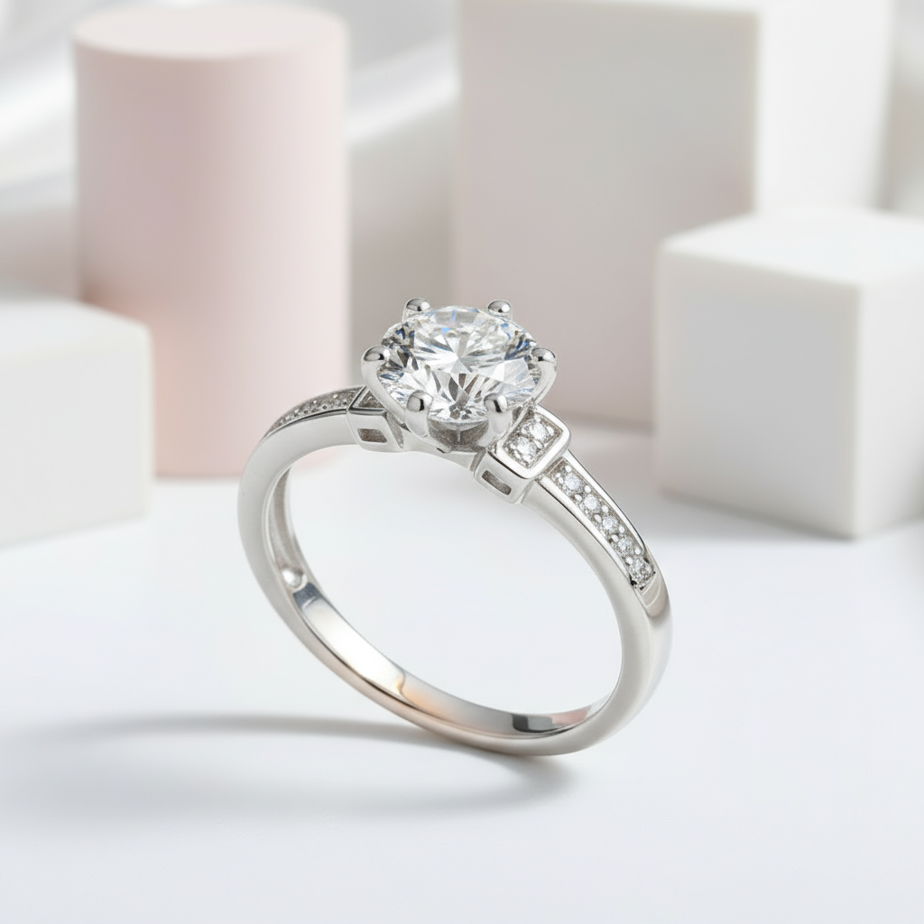 Twinkle Stone 1.0Ct VVS1 Diamond Engagement Ring-Black Diamonds New York