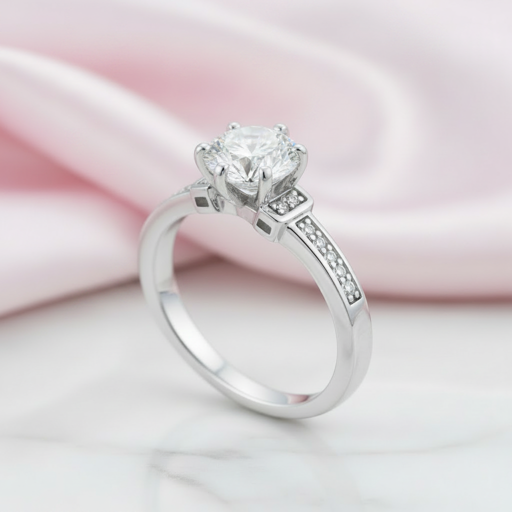 Twinkle Stone 1.0Ct VVS1 Diamond Option Engagement Ring-Black Diamonds New York
