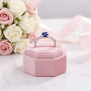 Twist 1.25 Carat Blue Sapphire Round Cut Promise Ring-Black Diamonds New York