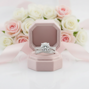 Twist Band 14k White Gold 2CT 8mm Diamond Option Engagement Ring Set-Black Diamonds New York