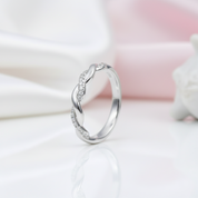 Diamond Option Stackable Twist Wedding Ring Band-Black Diamonds New York