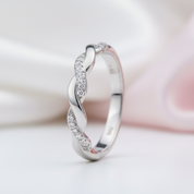 Diamond Option Stackable Twist Wedding Ring Band-Black Diamonds New York