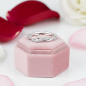 Twist Rope Wave Curve Band with Diamonds-Black Diamonds New York