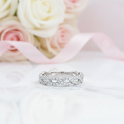 Twist White Gold Full Eternity Women's Wedding Band-Black Diamonds New York