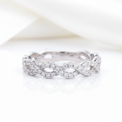 Twist White Gold Full Eternity Women's Wedding Band-Black Diamonds New York