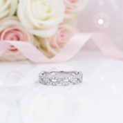 Twist White Gold Full Eternity Women's Wedding Band-Black Diamonds New York