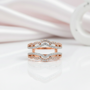 Two tone Elegant Curve Ring Enhancer-Black Diamonds New York