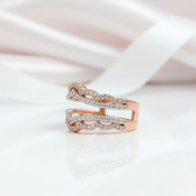 Two tone Elegant Curve Ring Enhancer-Black Diamonds New York