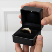 Two Tone Eternity Diamond Men's Wedding Band-Black Diamonds New York