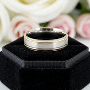 Two Tone Germanium Health Men's Ring-Black Diamonds New York