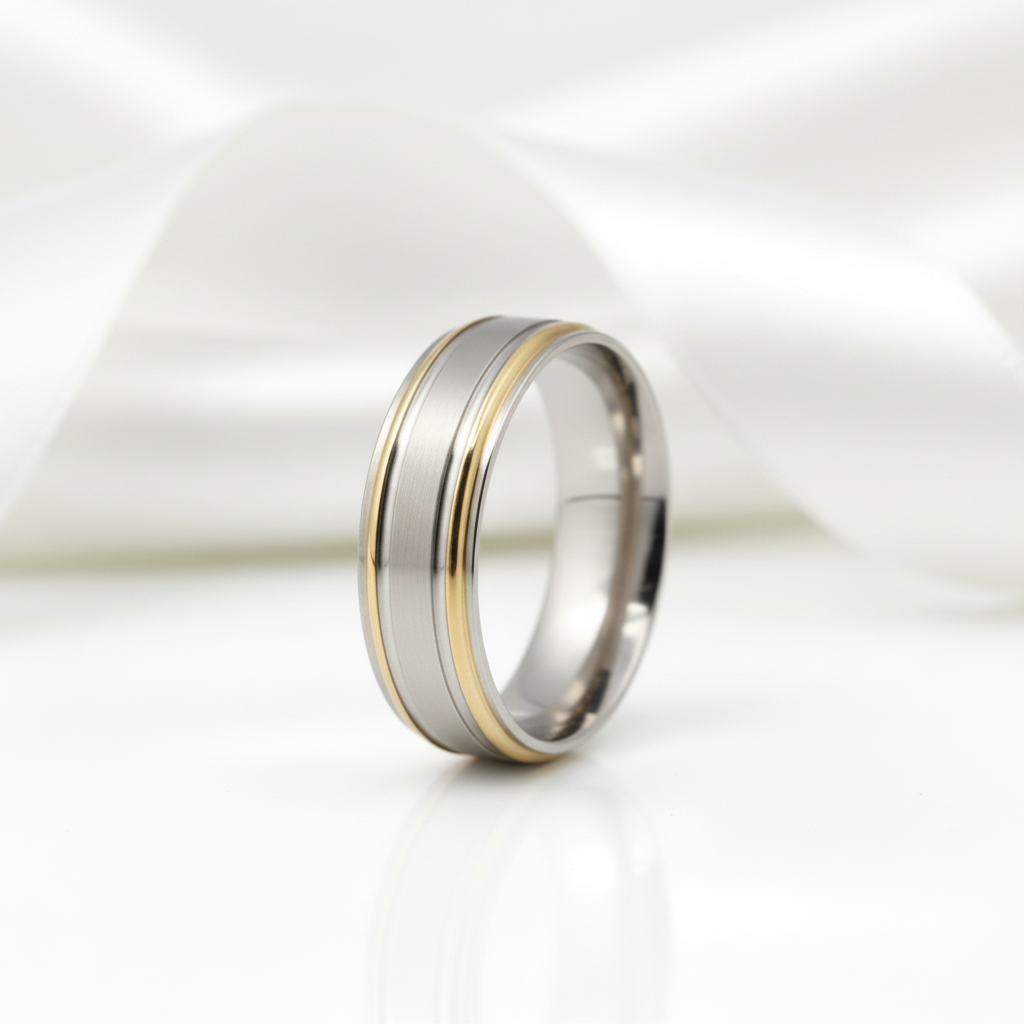 Two Tone Germanium Health Men's Ring-Black Diamonds New York