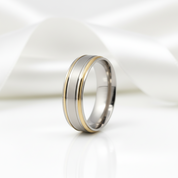 Two Tone Germanium Health Men's Ring-Black Diamonds New York