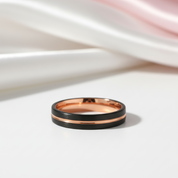 Two-Tone Groove Tungsten Men's Wedding Band-Black Diamonds New York