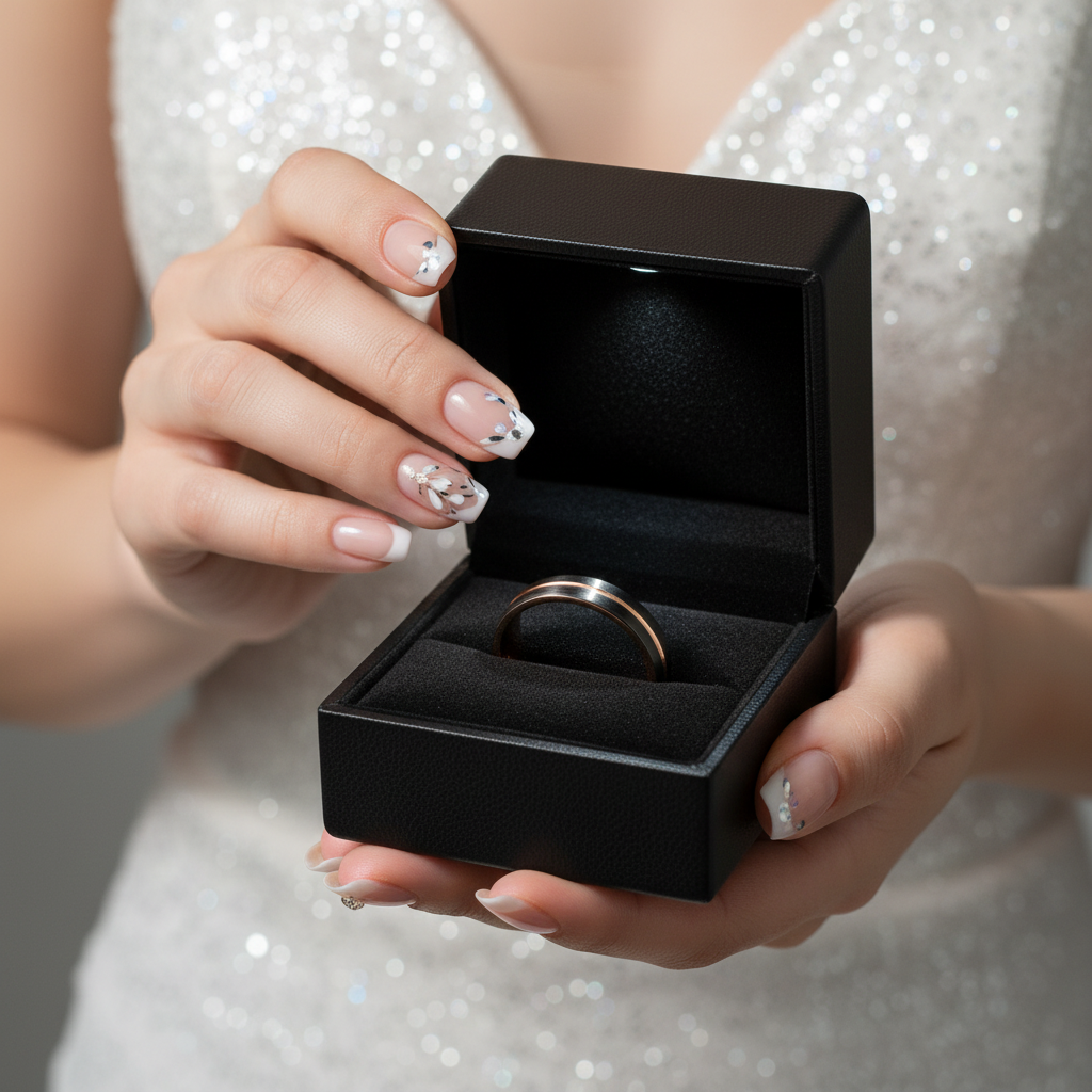 Two-Tone Groove Tungsten Men's Wedding Band-Black Diamonds New York