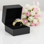 Two Tone Round Cut Halo Men's Ring-Black Diamonds New York