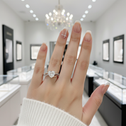 Two Tones Heart Shape Diamond Option Engagement Ring-Black Diamonds New York