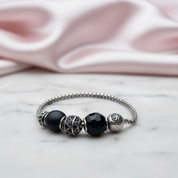 Unique Black Punk Karma Beads Bracelet-Black Diamonds New York