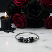 Unique Black Punk Karma Beads Bracelet-Black Diamonds New York