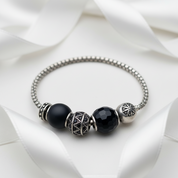 Unique Black Punk Karma Beads Bracelet-Black Diamonds New York