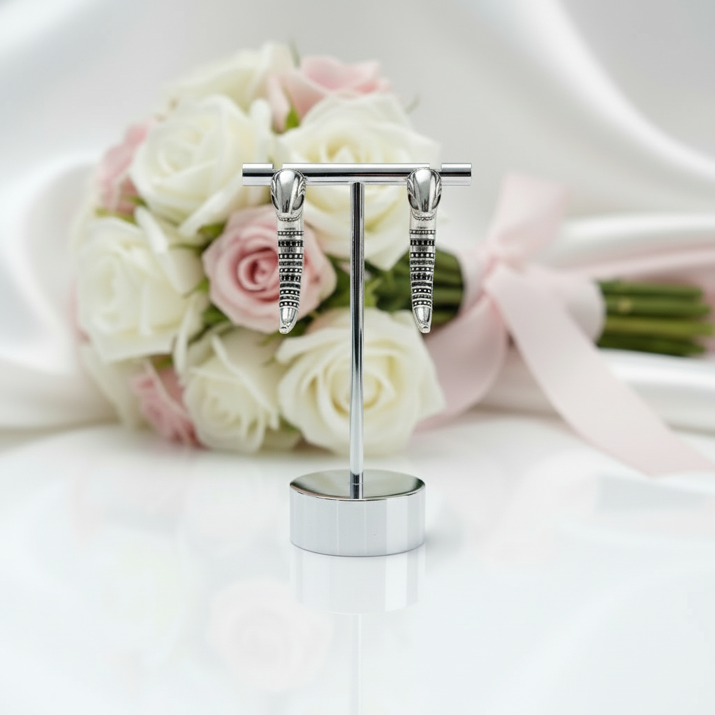 Unique Claw Design Earrings-Black Diamonds New York