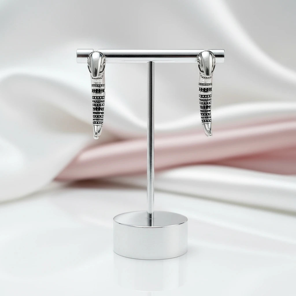Unique Claw Design Earrings-Black Diamonds New York