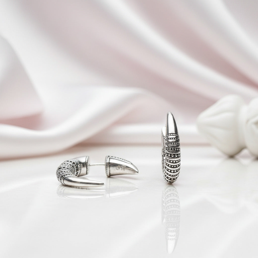 Unique Claw Design Earrings-Black Diamonds New York