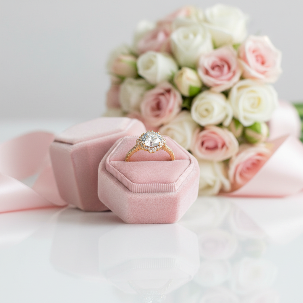 Unique Flower Halo Design Round Cut Yellow Gold Engagement Ring-Black Diamonds New York