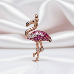 Unique Rose Gold Punk-Option Flamingo Pendant