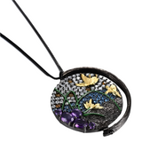 Unique Rotatable Butterfly Handmade Pendant Necklace-Black Diamonds New York