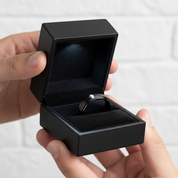 Unisex 6mm Black Tungsten Carbide Wedding Band-Black Diamonds New York