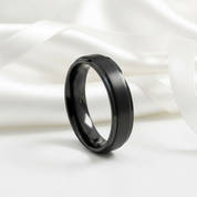 Unisex 6mm Black Tungsten Carbide Wedding Band-Black Diamonds New York