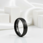 Unisex 6mm Black Tungsten Carbide Wedding Band-Black Diamonds New York