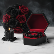 Unisex Skull Beads Gothic Bracelet with Braided Wrap-Black Diamonds New York