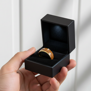 Unisex Tungsten Wedding Band with Oak Wood Whisky Barrel Inlay-Black Diamonds New York