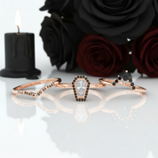 Until Death Rings- Limited Coffin Shape Diamond Option Wedding Rings-Black Diamonds New York