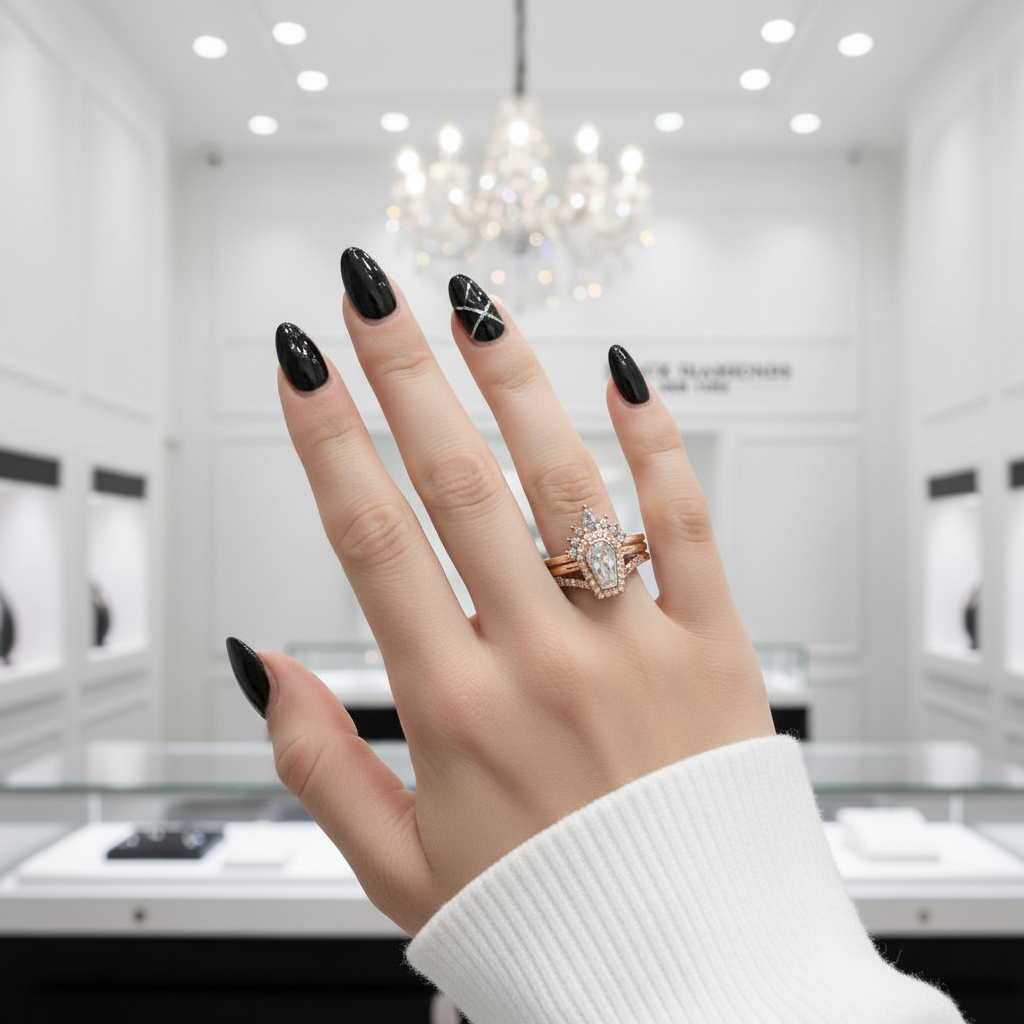 Until Death Rings- Limited Coffin Shape Diamond Option Wedding Rings-Black Diamonds New York